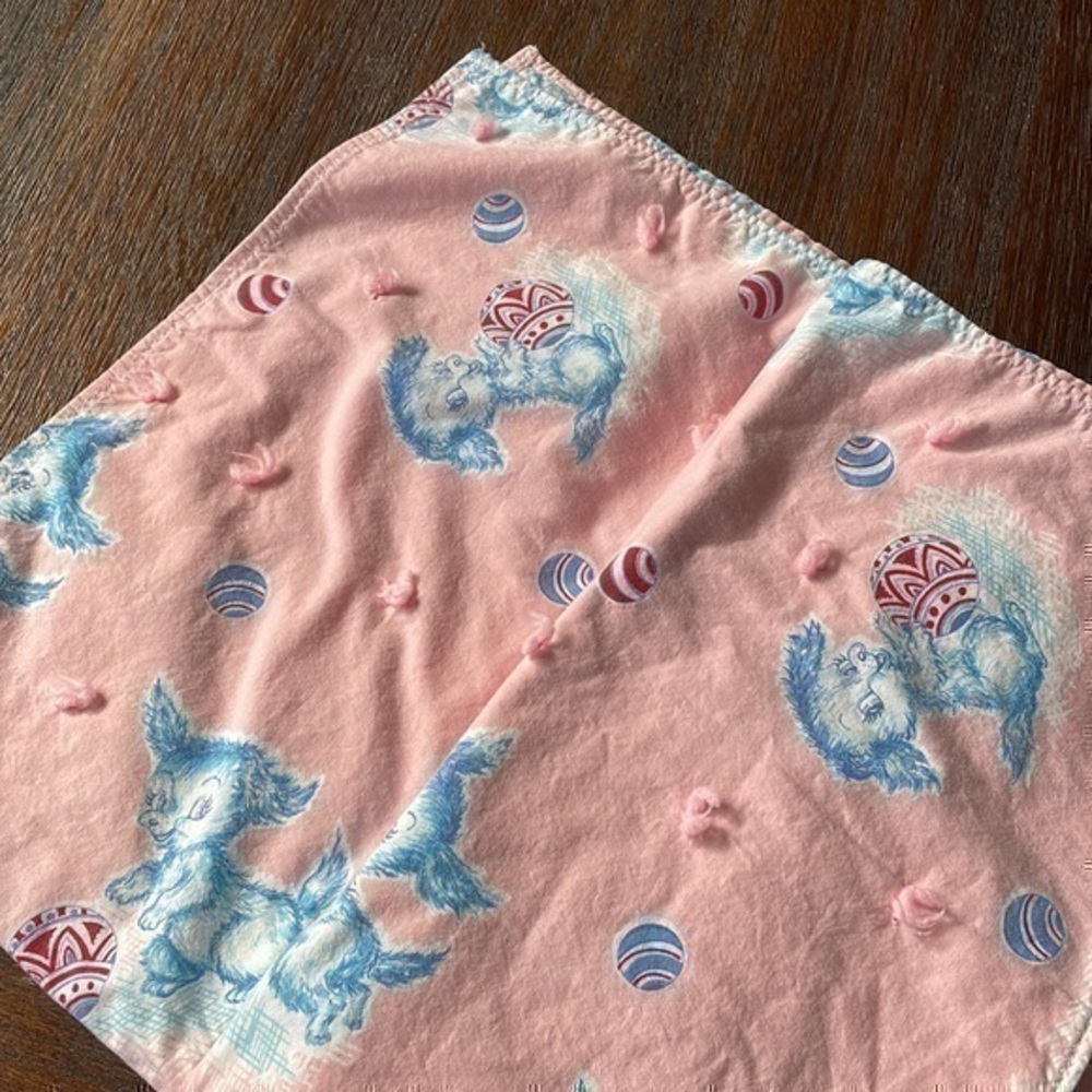 Vintage pink/blue baby blanket